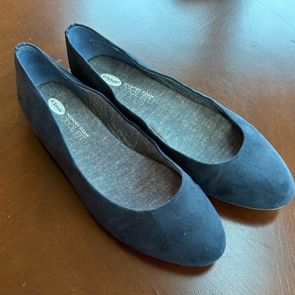 Dr. Scholl's Navy Blue Suede Flats